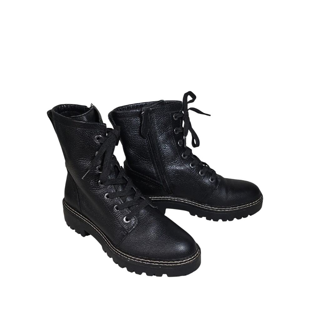 Nordstrom Moonie Water Resitant Leather Combat Boots Womens Size 6